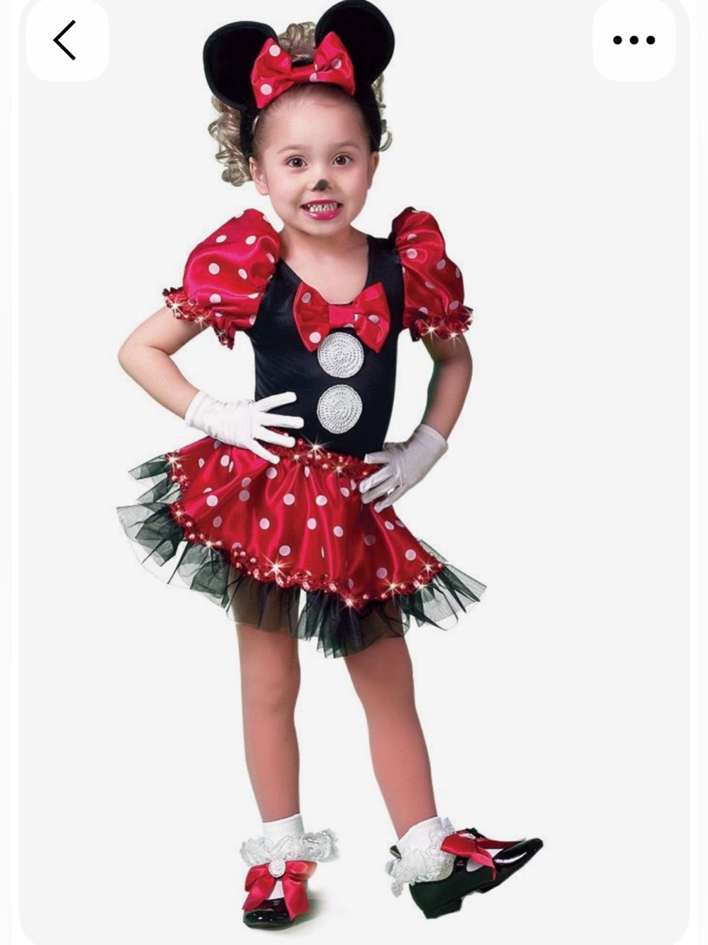 A Wish Come True Mice-ka-teers Red Polka Dot Minnie-Style Costume Dress Bow XSC